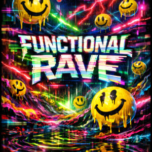 Functional Rave — Neon Glitch Poster